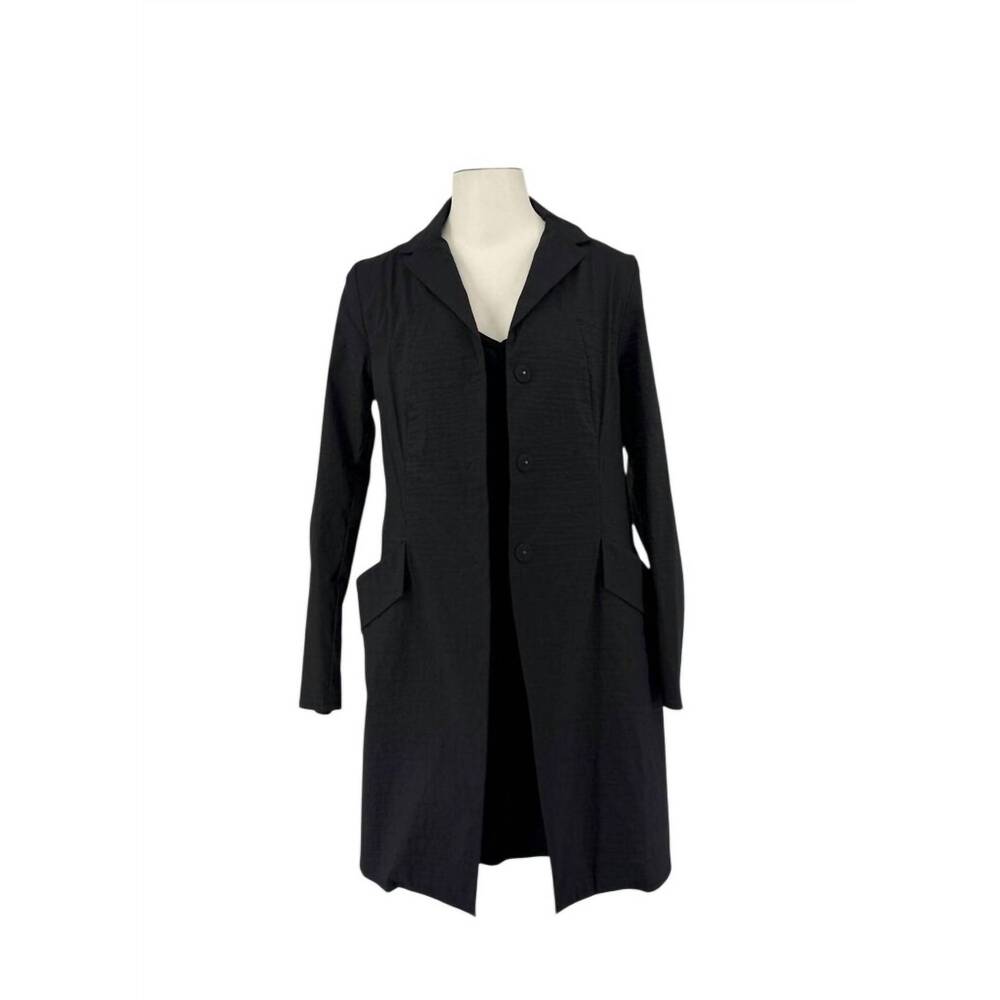 NEW ANNETTE GOERTZ women's linen blend 2-pocket coat in black